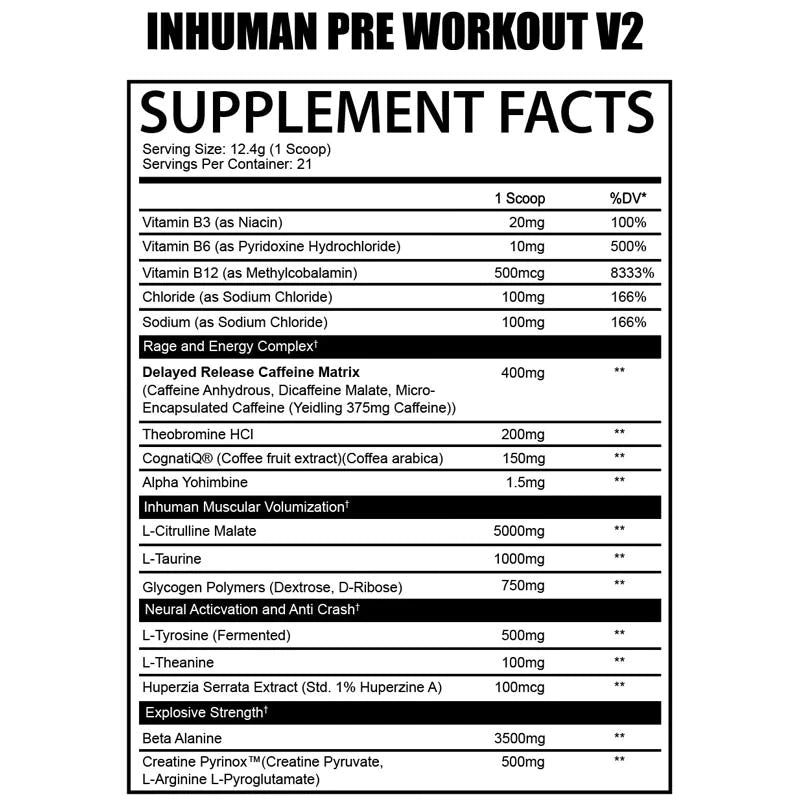 Inhuman Pre Workout - Bemoxie Supplements