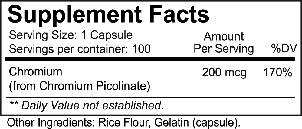 NutraKey Chromium Picolinate 100Caps (EXP 12/23) - Bemoxie Supplements