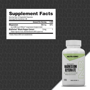 NutraBio Magnesium Glycinate - Bemoxie Supplements