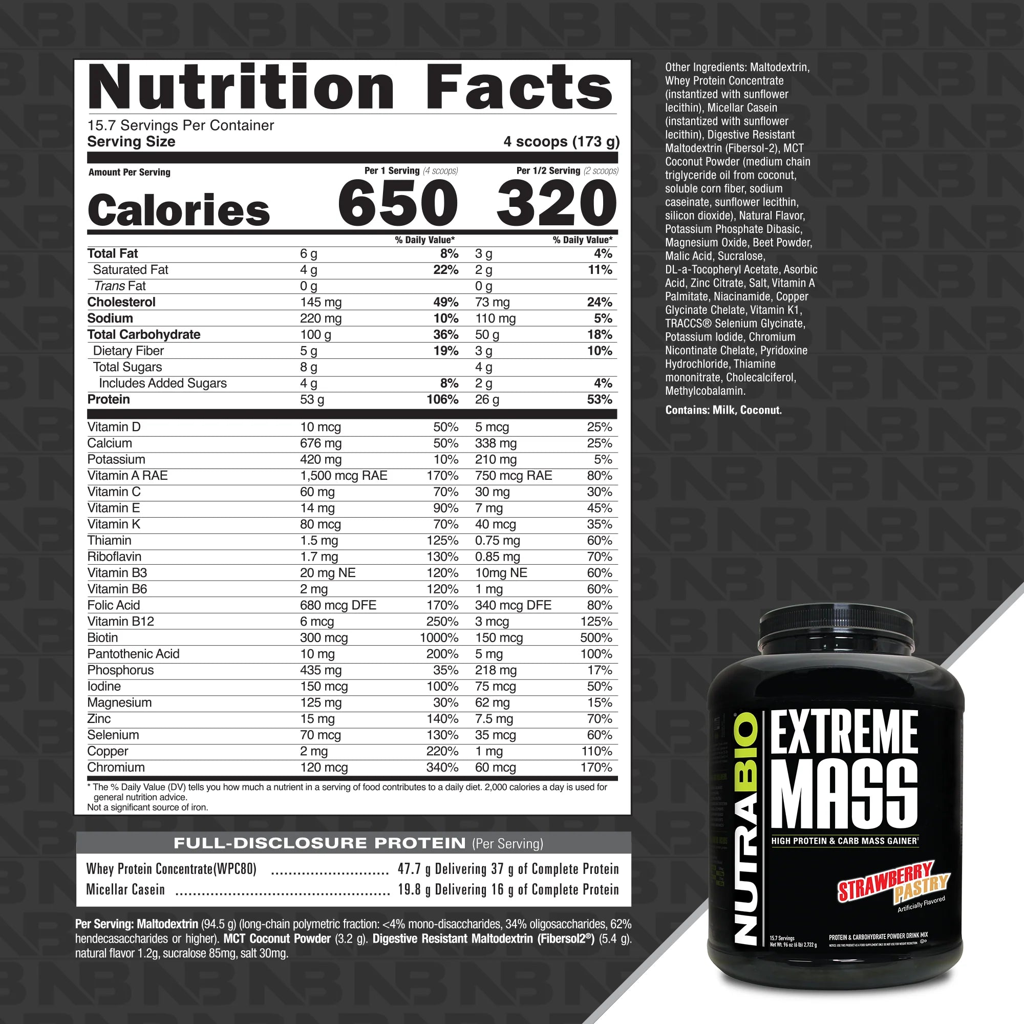Nutrabio Extreme Mass - Bemoxie Supplements