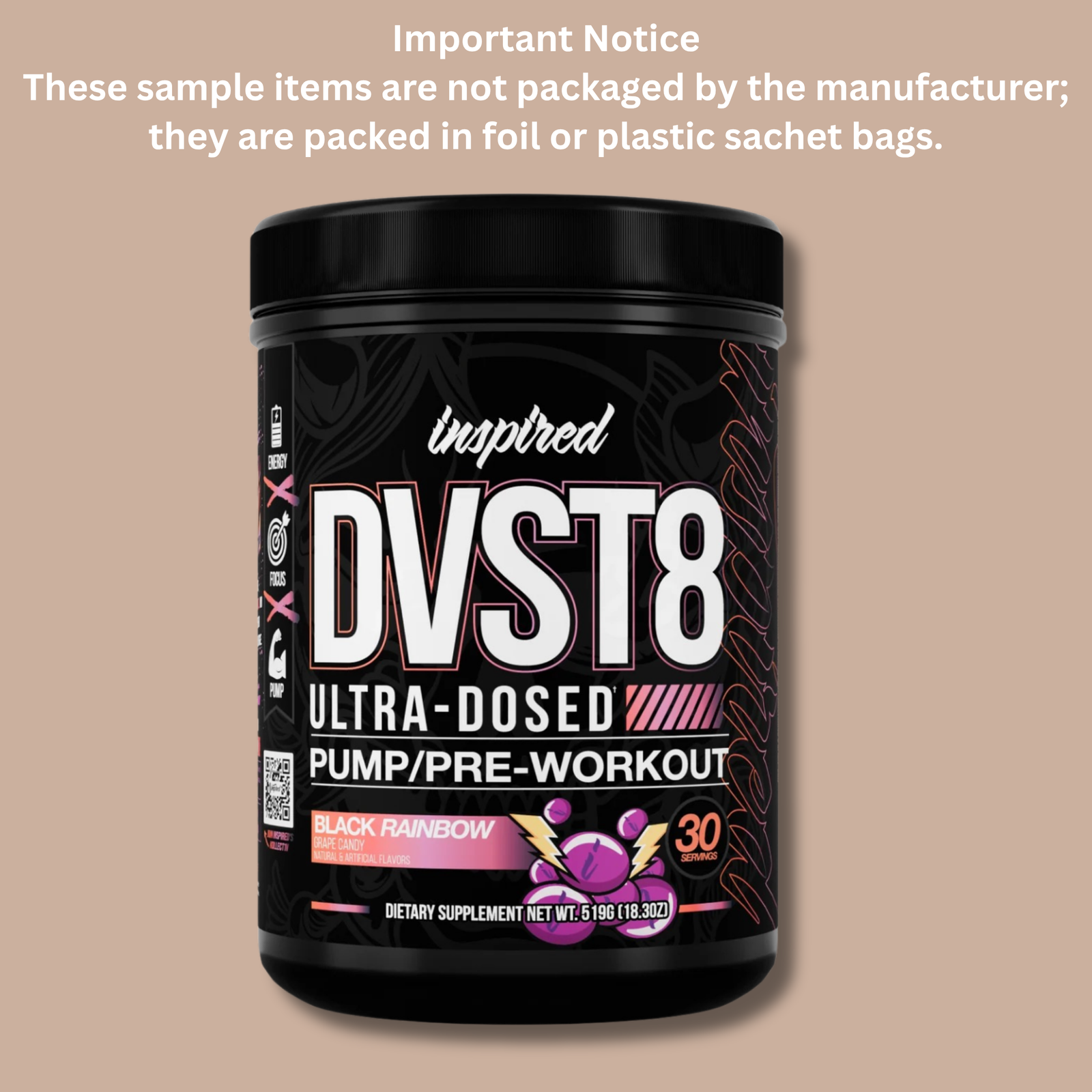 Inspired Nutraceuticals DVST8 Pre workout Sample (1) - Bemoxie Supplements