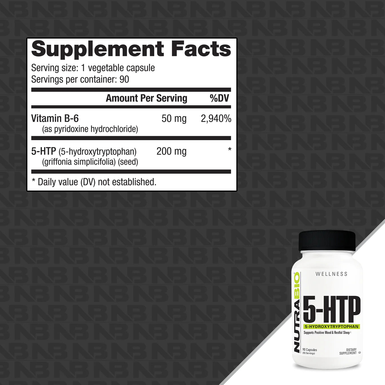 NutraBio 5-HTP (5-Hydroxytryptophan) - Bemoxie Supplements