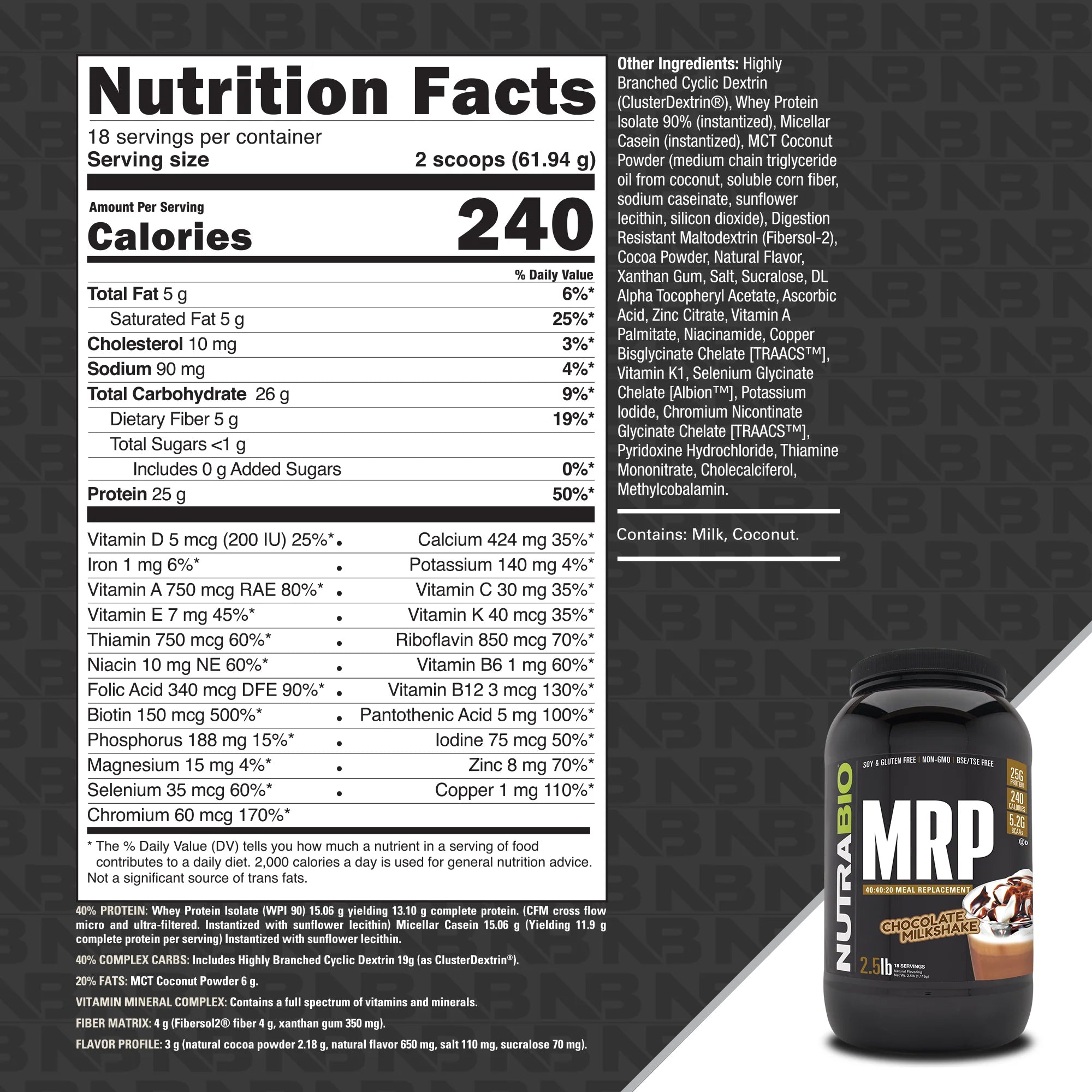 NutraBio MRP Meal Replacement