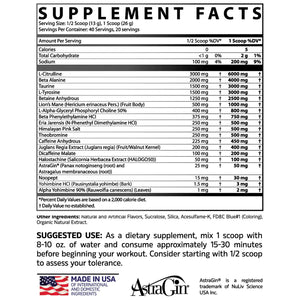 Apollon Nutrition Assassin V8 Label supplements pannel 