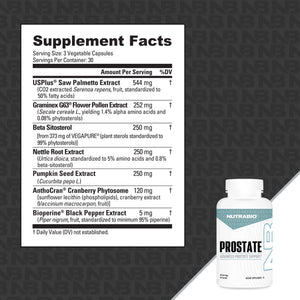 NutraBio Prostate Support - Bemoxie Supplements