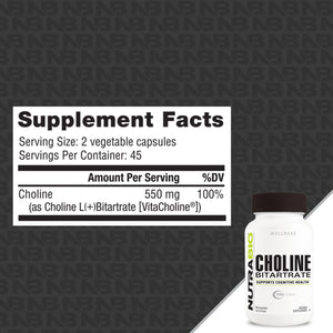 NutraBio Choline Bitartrate - Bemoxie Supplements
