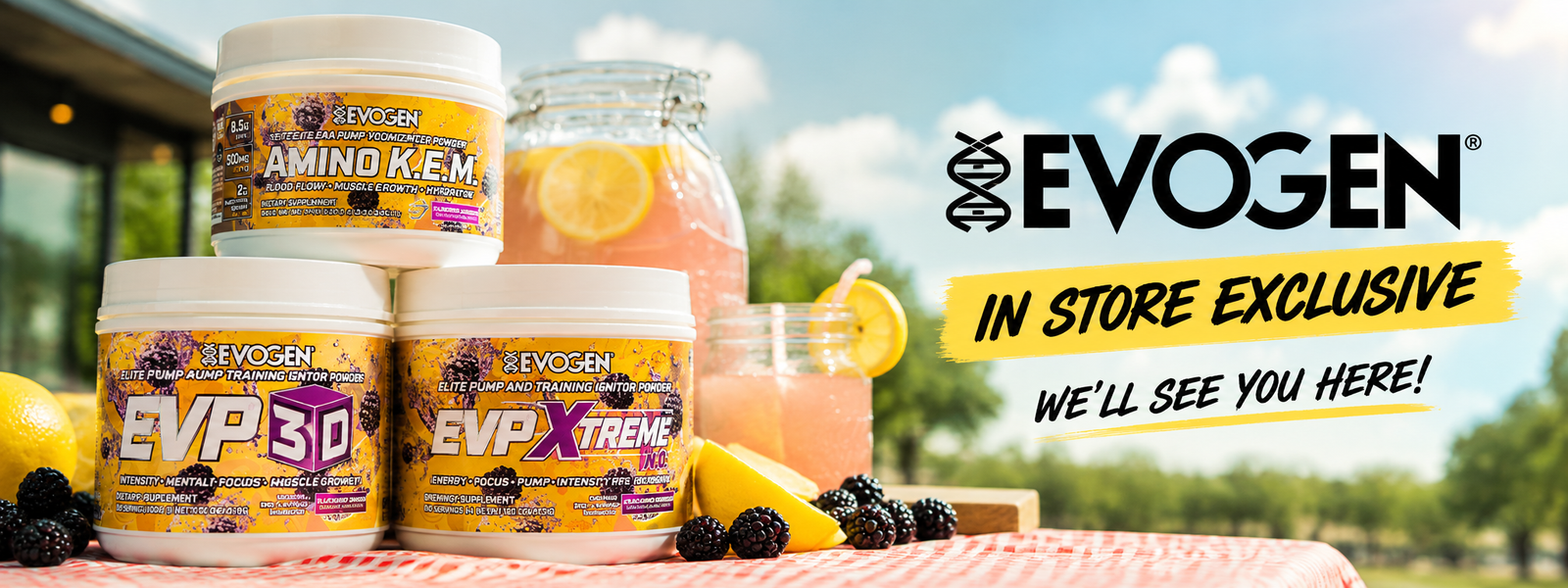Evogen EVP 3d EVP Xtreme and AMino KEM sold in store