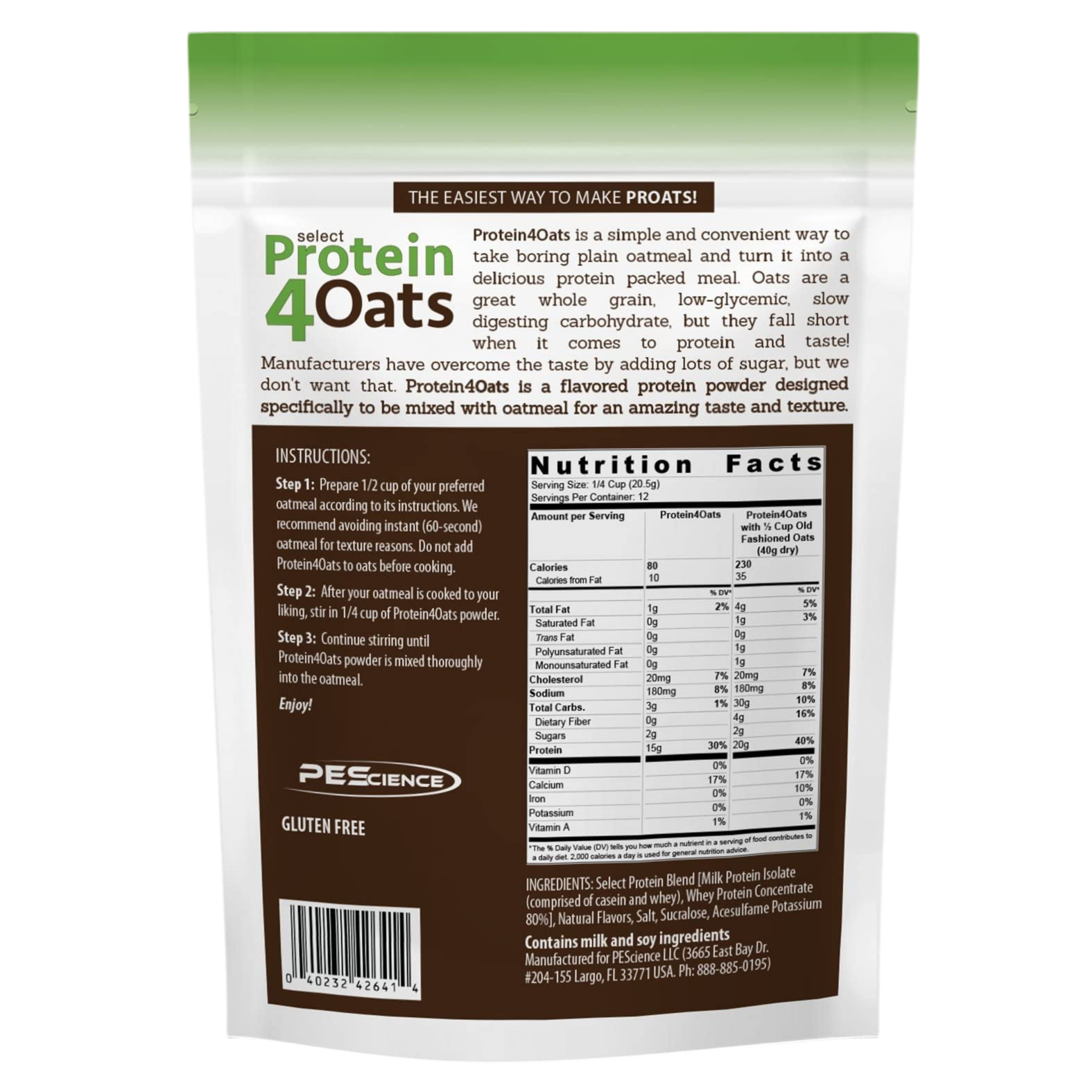 PEScience Protein 4 Oats - Bemoxie Supplements