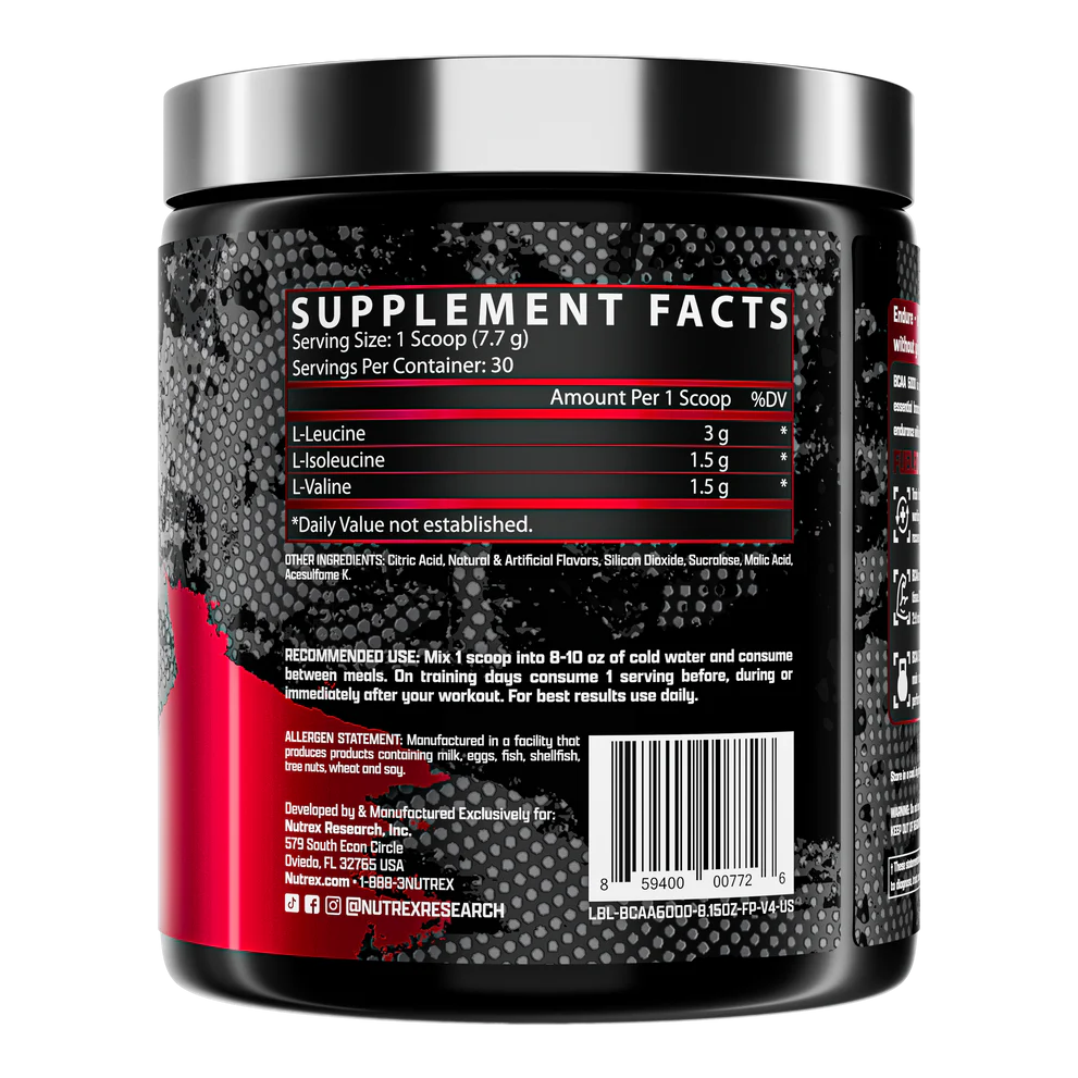 Nutrex BCAA 6000 Recovery - Bemoxie Supplements