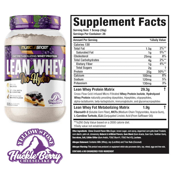 MuscleSport Lean Whey Revolution Iso Protein - Bemoxie Supplements