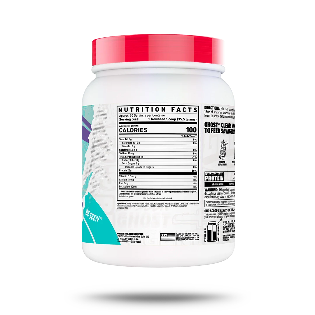 GHOST Clear Whey Protein - Bemoxie Supplements