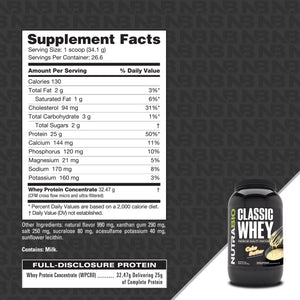 NutraBio Classic Whey Protein - Bemoxie Supplements