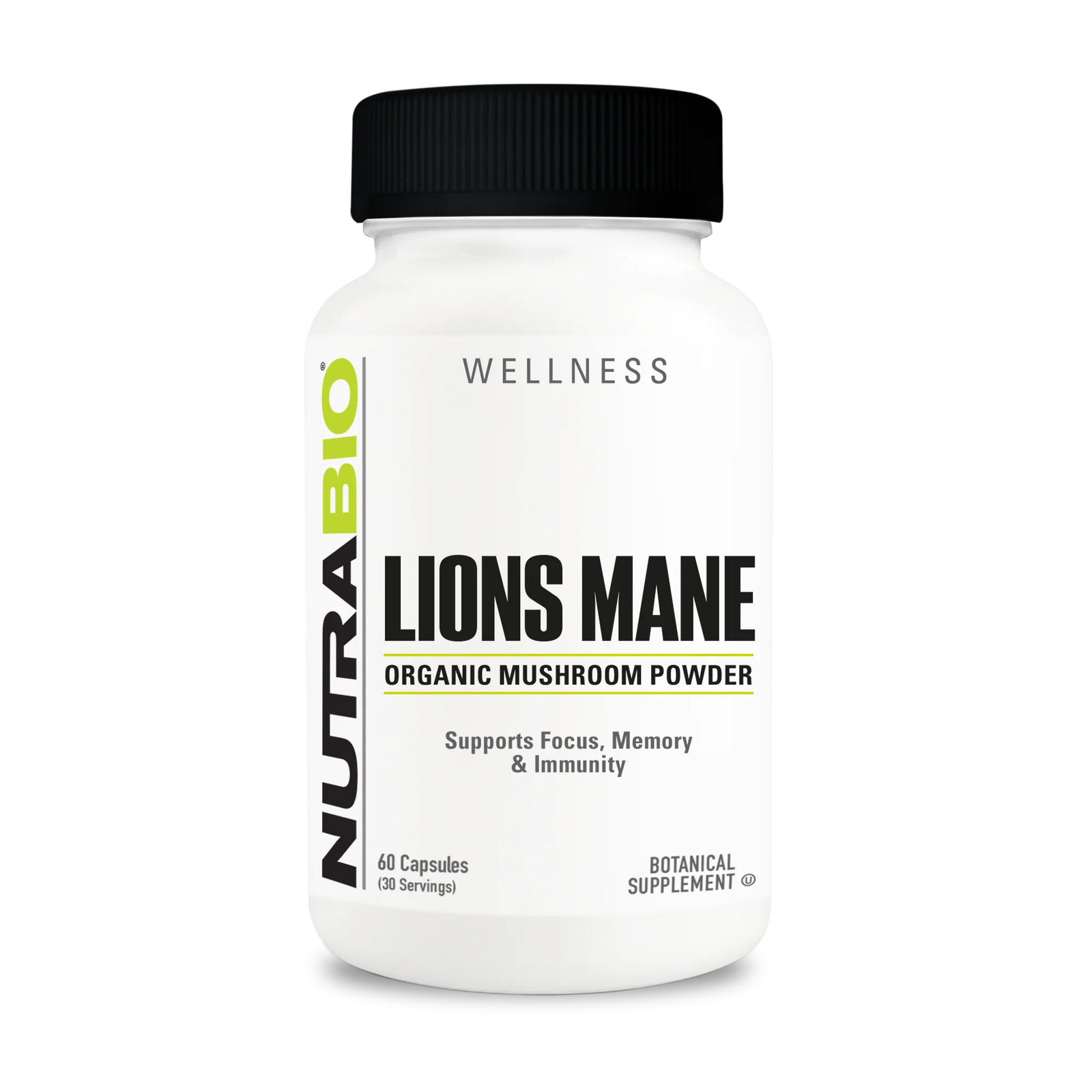 NutraBio Organic Lion's Mane 500mg - Bemoxie Supplements