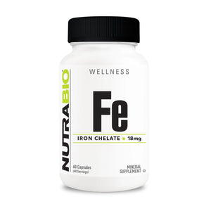 NutraBio Iron Chelate (Fe) - Bemoxie Supplements