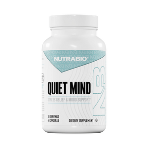 NUTRABIO Quiet Mind supplement bottle on a white background
