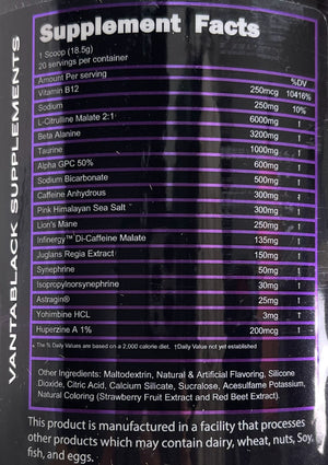 Vantablack Supps  Shapeshifter Pre Workout - Bemoxie Supplements
