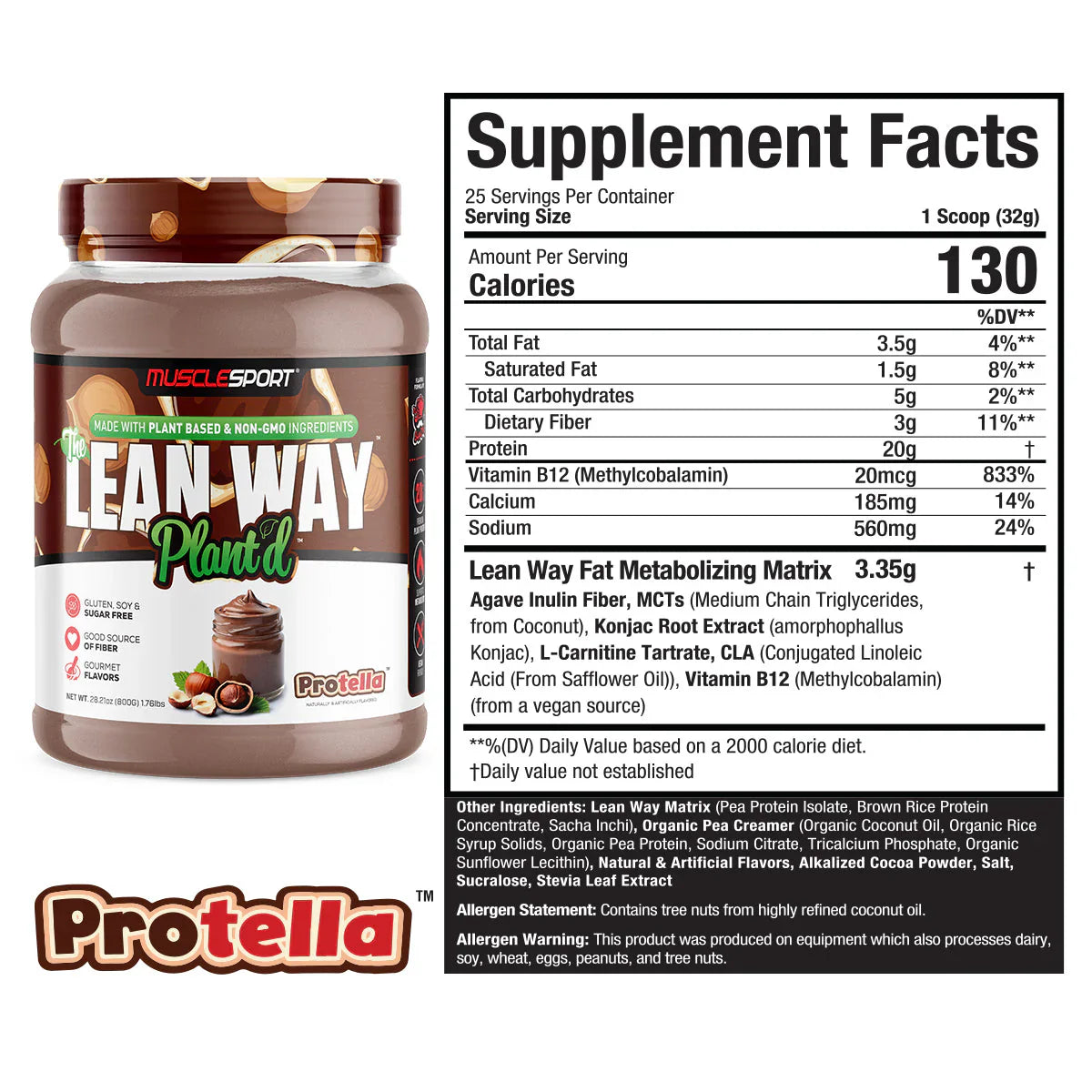Musclesport Lean Way Plant Protein Plant'd - Bemoxie Supplements
