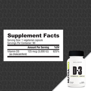 NutraBio Vitamin D-3 - Bemoxie Supplements