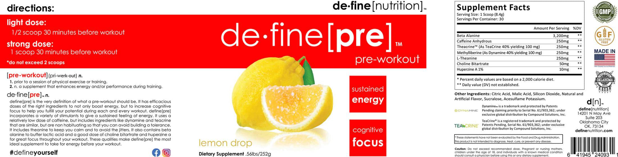 Define Nutrition [ Pre ] SALE - Bemoxie Supplements