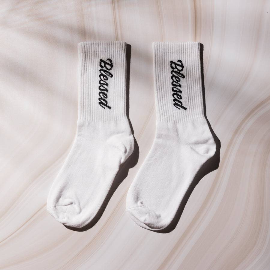 Blessed Socks-White - Bemoxie Supplements