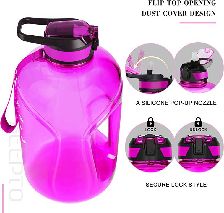 1 Gallon BPA Free Reusable Plastic Drinking Water Bottle Pink