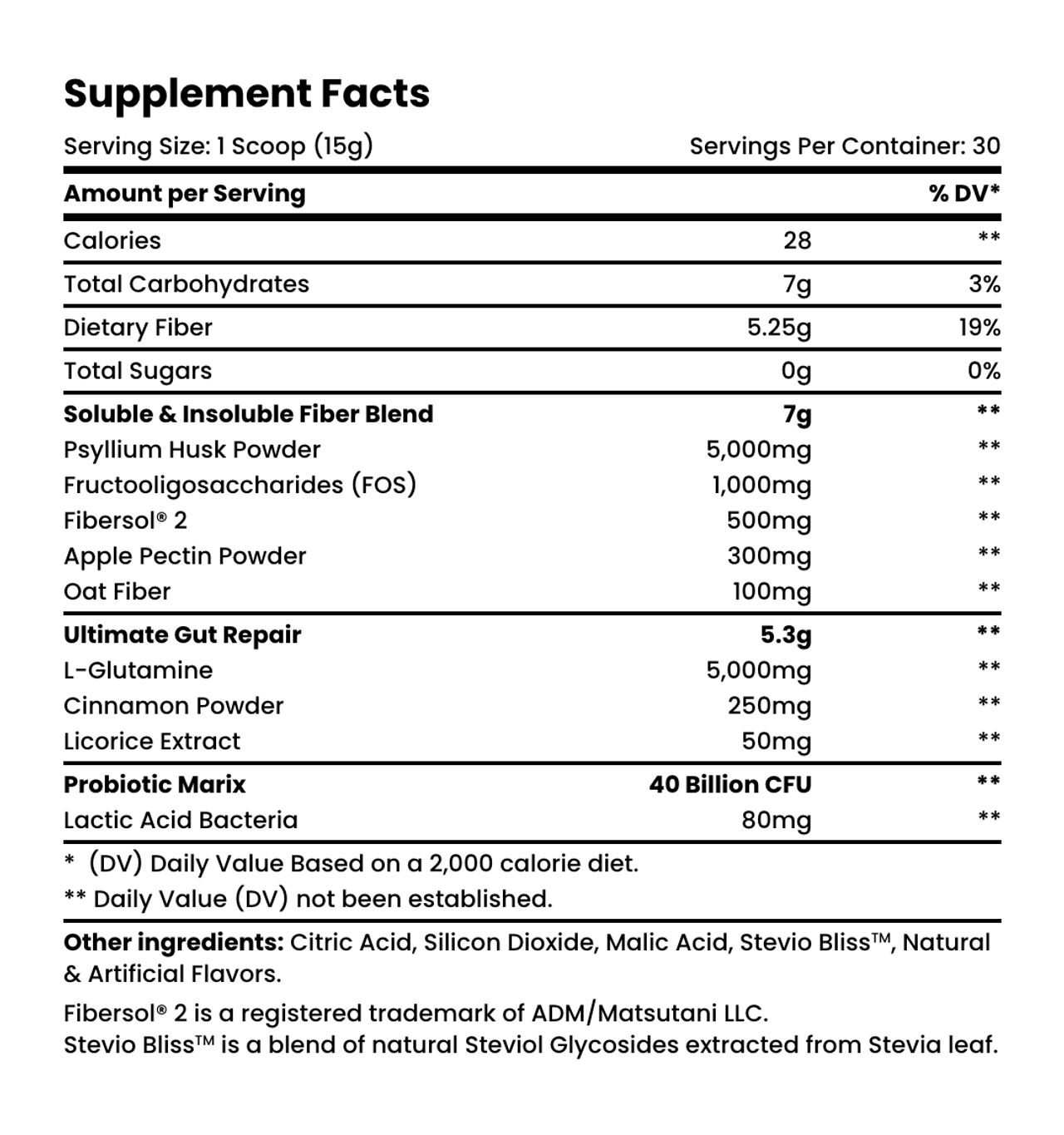 My Source Nutrition Fiber G - Bemoxie Supplements