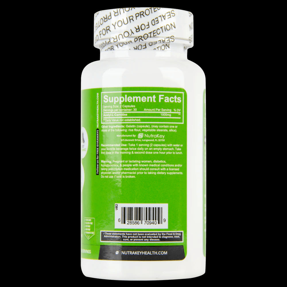 NutraKey Acetyl L-Carnitine - Bemoxie Supplements
