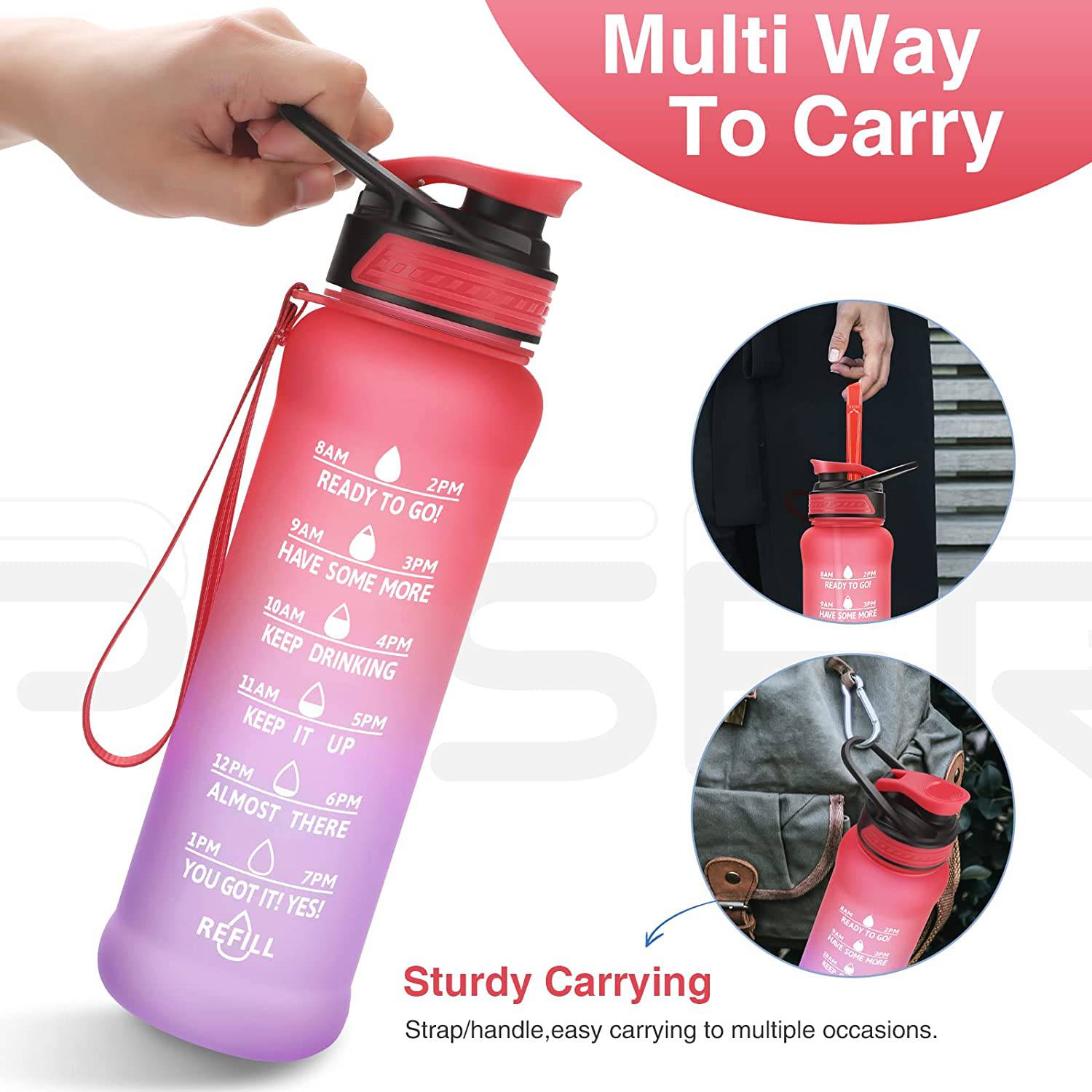 PASER 24oz Motivational Water Bottle - Bemoxie Supplements