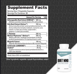 NutraBio Quiet Mind - Bemoxie Supplements
