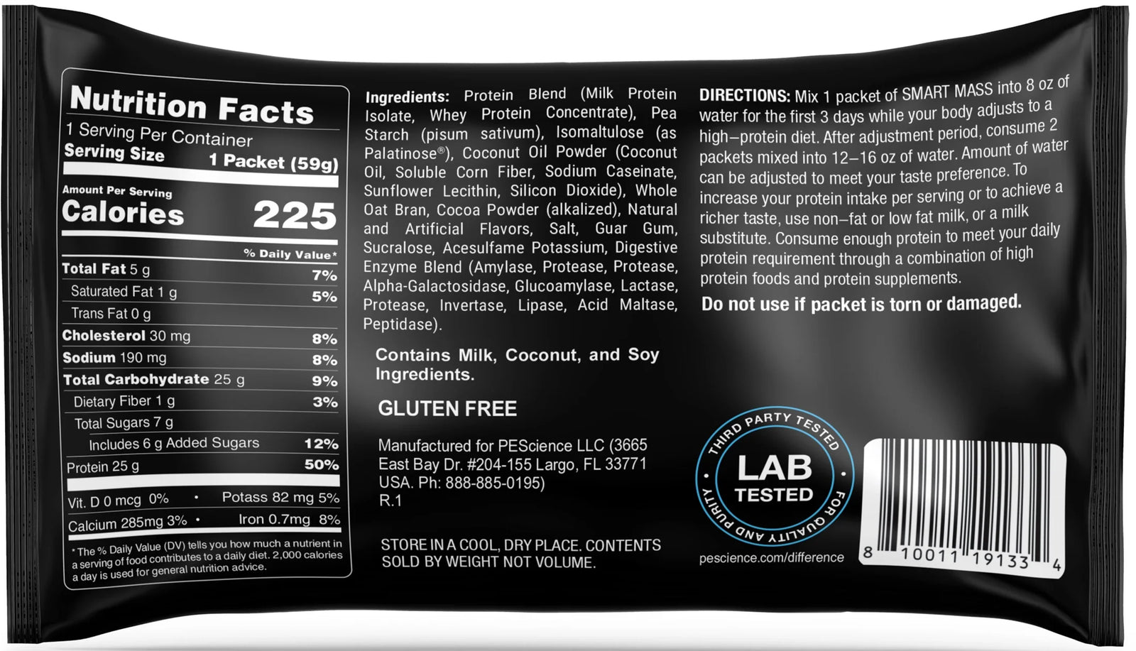 Pescience Smart Mass Sample (1) - Gourmet Chocolate - Bemoxie Supplements